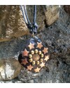 Alphabey's Black And Golden Copper Double Tone Pendent Necklace For Men & Women